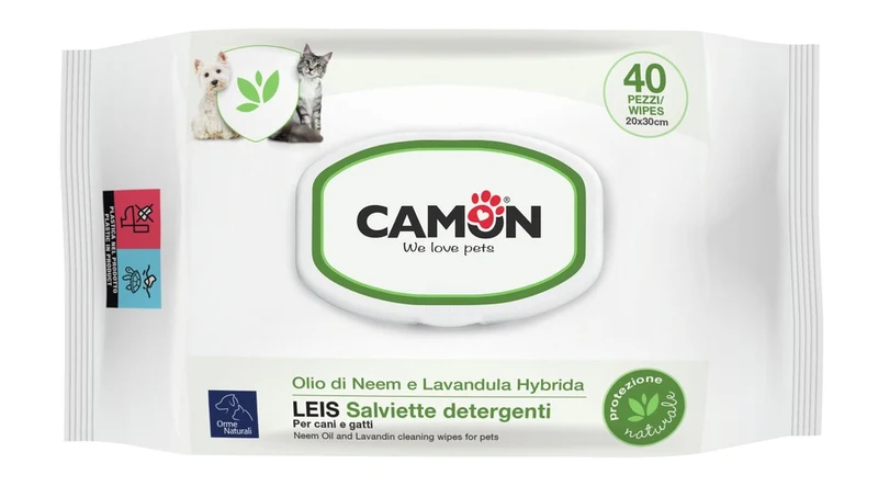 Salviette detergenti "Leis" all'olio di Neem e Lavandula Hybrida - Camon