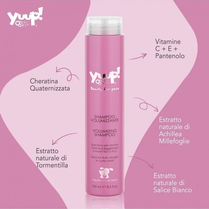 Yuup Shampoo Volumizzante per Cani Volume Leggerezza Manti Lisci o Ricci 250ML