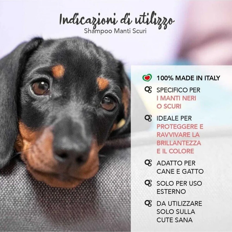 Yuup Shampoo Manti Scuri per Cani e Gatti per Ravvivare la Lucentezza 250ML