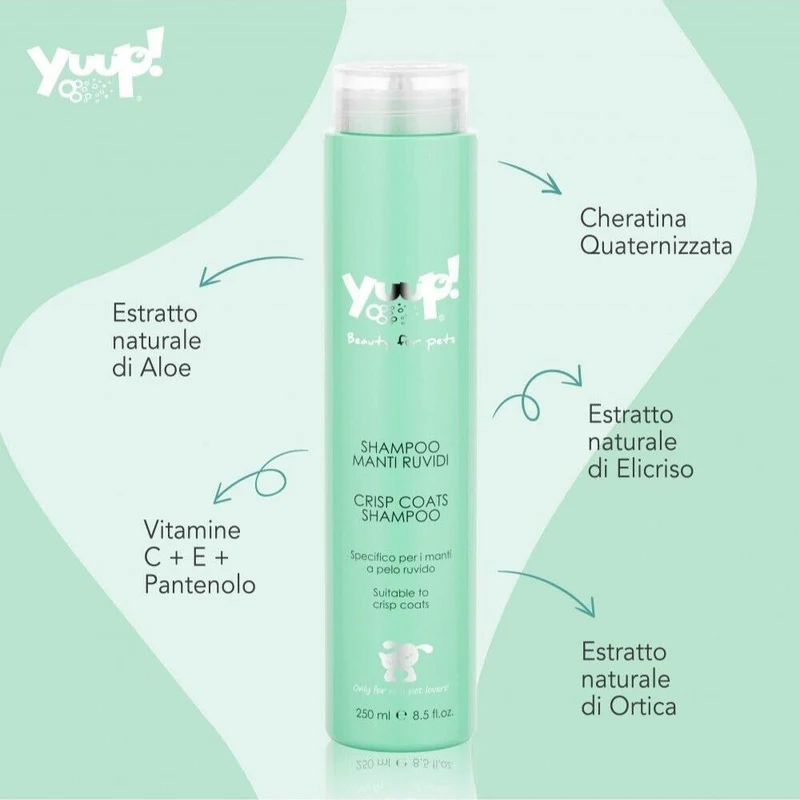 Yuup Shampoo Manti Ruvidi per Cani e Gatti con Manti con Pelo Ruvido 250ml