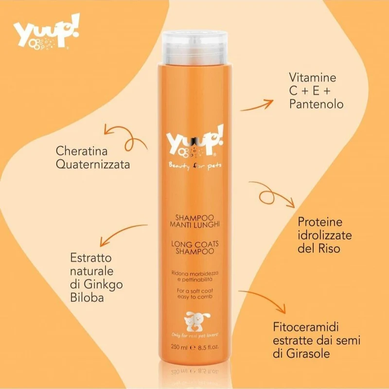 Yuup Shampoo Manti Lunghi per Cani Shampoo Ideale per i Manti Lunghi 250ml