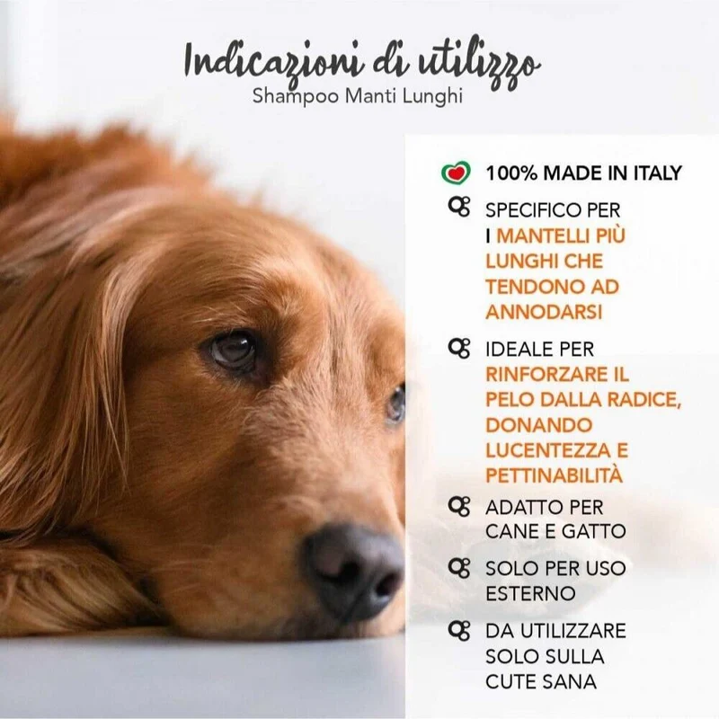 Yuup Shampoo Manti Lunghi per Cani Shampoo Ideale per i Manti Lunghi 250ml