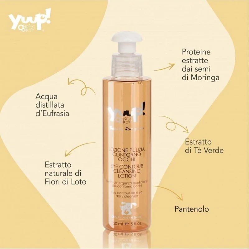 Yuup Lozione Pulizia Occhi per Cani e Gatti Detergenza del Contorno Occhi 150ML