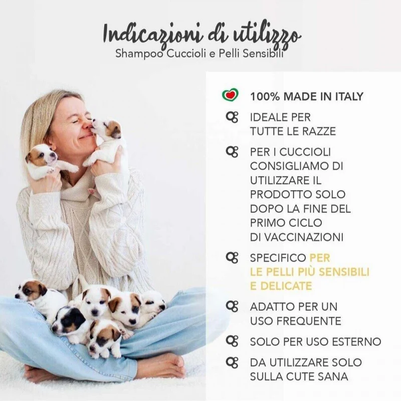 Yuup Shampoo Cuccioli e Pelli Sensibili per Cani e Gatti Protettivo Cute 250ml