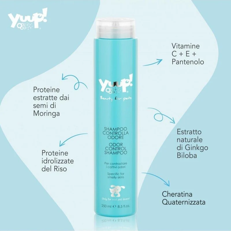Yuup Shampoo Controlla Odore per Cani e Gatti Ideale Contro Cattivi Odori 250ml