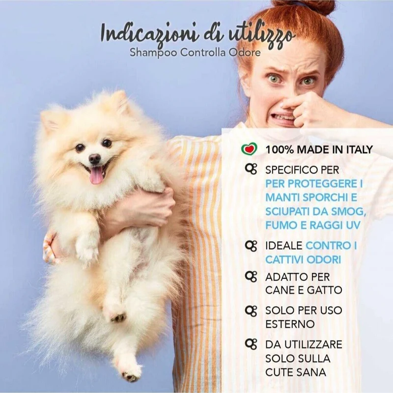 Yuup Shampoo Controlla Odore per Cani e Gatti Ideale Contro Cattivi Odori 250ml