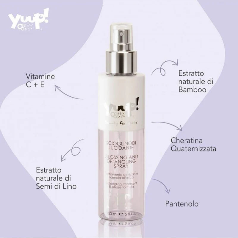 Yuup Scioglinodi Lucidante 150ML Spray Districante Bifasico per Manti Lunghi