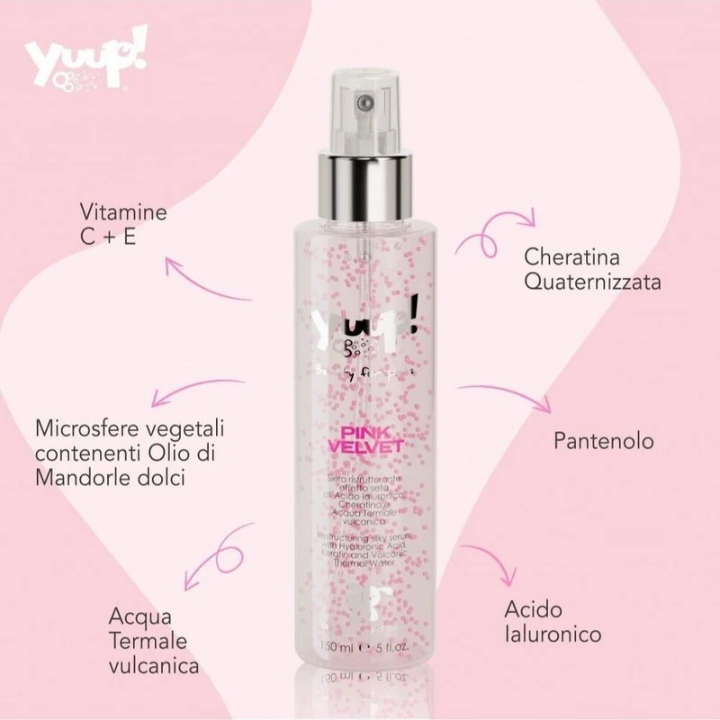 Yuup Pink Velvet per Cani e Gatti Siero Ristrutturante Effetto Seta 150ML