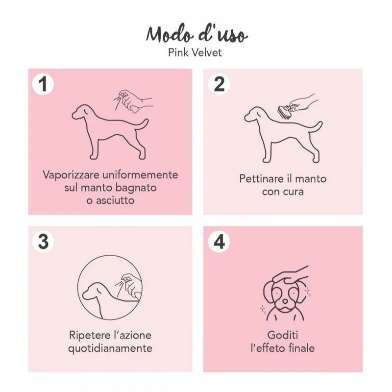 Yuup Pink Velvet per Cani e Gatti Siero Ristrutturante Effetto Seta 150ML