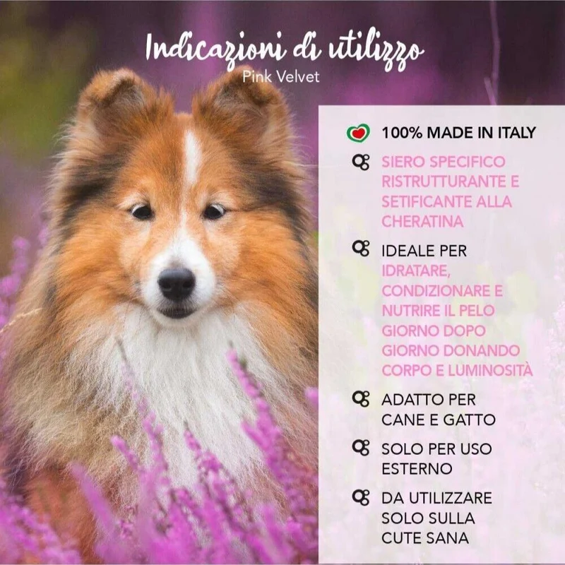 Yuup Pink Velvet per Cani e Gatti Siero Ristrutturante Effetto Seta 150ML