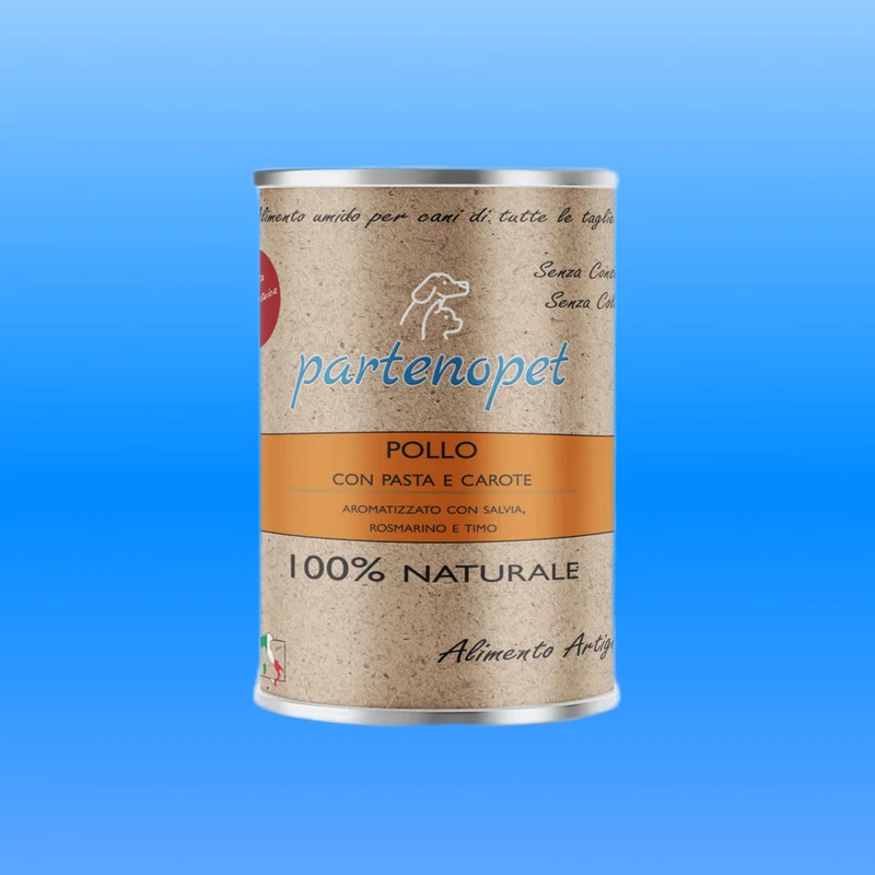 Partenopet Umido Cani Monoproteico Pollo con Carote e Ditalini 400 g
