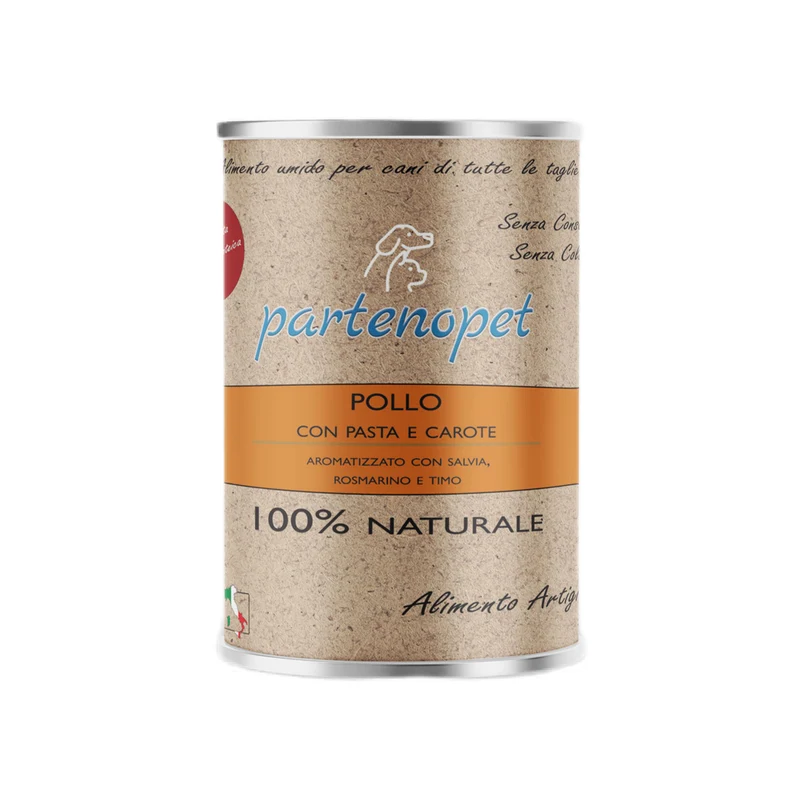 Partenopet Umido Cani Monoproteico Pollo con Carote e Ditalini 400 g