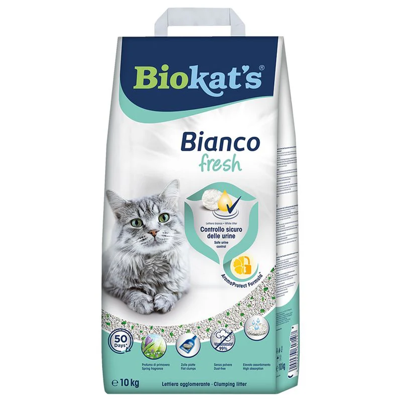 Biokat's Bianco Fresh Lettiera per Gatti Agglomerante al Profumo di Primavera 10 kg