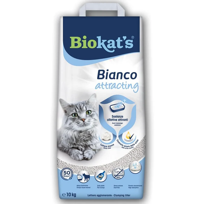 Biokat's Bianco Attracting Lettiera per Gatti Agglomerante 10 kg
