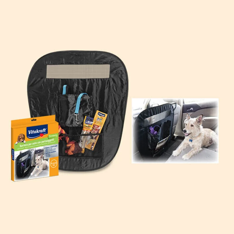 Vitakraft Barriera per Auto per Cani con Portaoggetti Divisorio Auto 61,5x76cm
