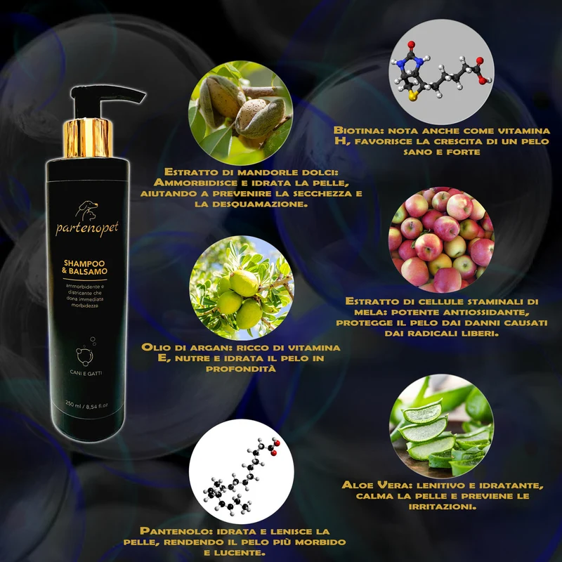 Partenopet Shampoo e Balsamo 2 in 1 Cani e Gatti 250 ml