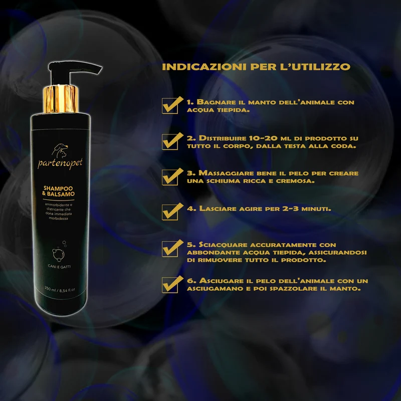 Partenopet Shampoo e Balsamo 2 in 1 Cani e Gatti 250 ml