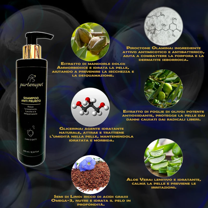 Partenopet Shampoo Cani e Gatti con Piroctone Olamina 250 ml