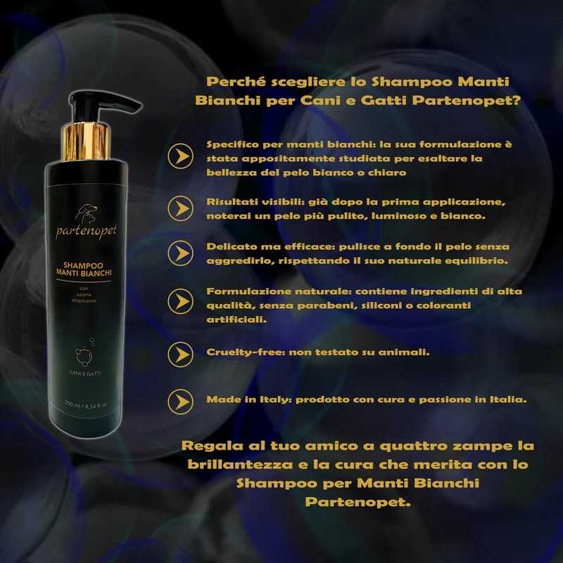 Partenopet Shampoo Manti Bianchi Cani e Gatti Rosa 250 ml