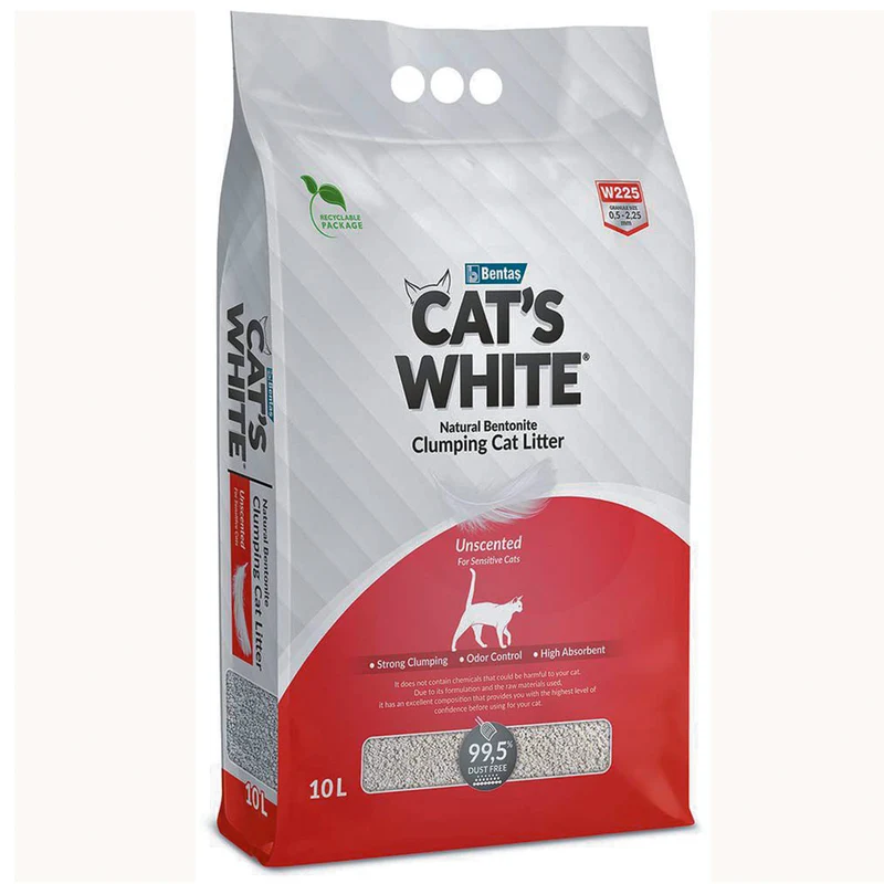 Cat's White Lettiera Agglomerante per Gatti Bentonite naturale 10 L