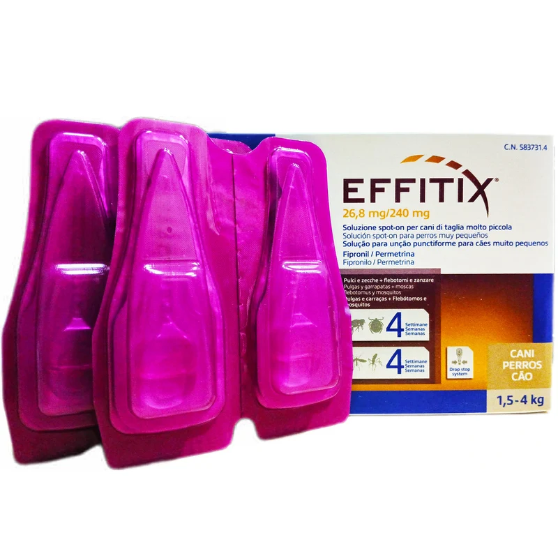 Virbac Effitix Antiparassitario per cani 1,5 - 4 kg 4 Pipette