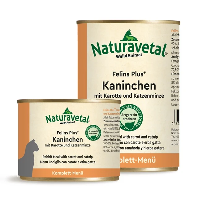 Naturavetal Umido Felins Plus Coniglio e Verdure Menu Completo gatto
