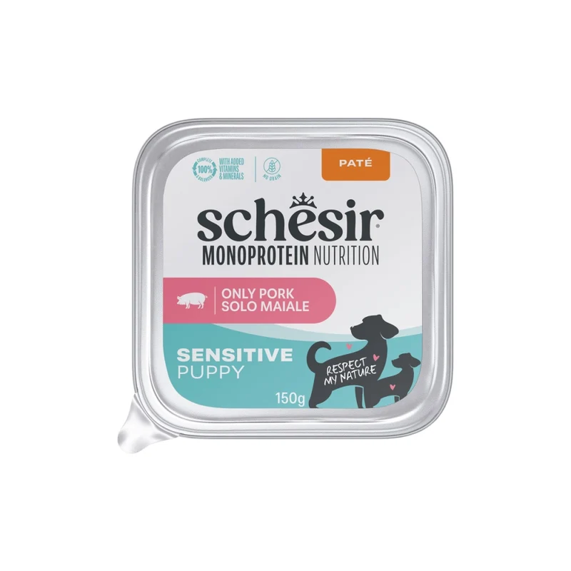 Schesir Monoprotein Nutrition Puppy Maiale Vaschetta 150g Paté