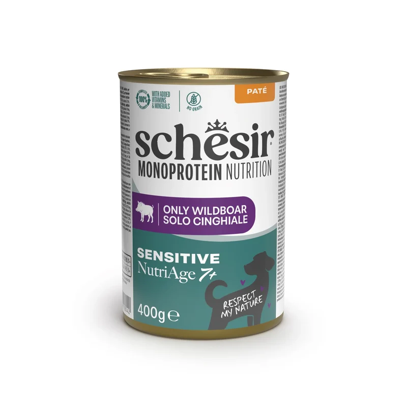 6x400g Schesir Cane Monoprotein Nutriage 7+ Cinghiale 400g