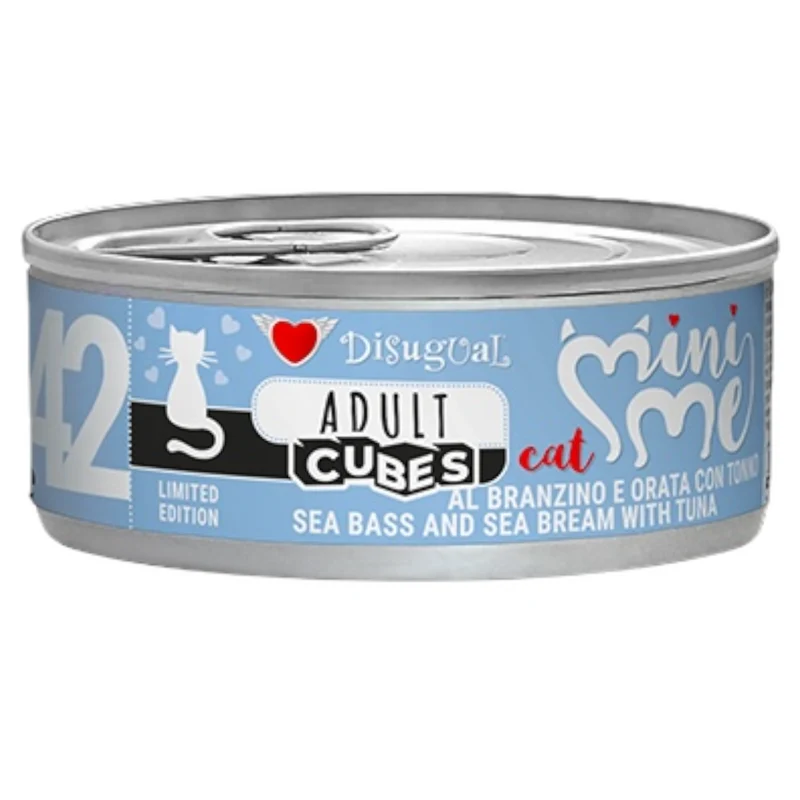 DISUGUAL Gatto Mini Me Cubes 42 Adult Branzino e Orata con Tonno 85gr