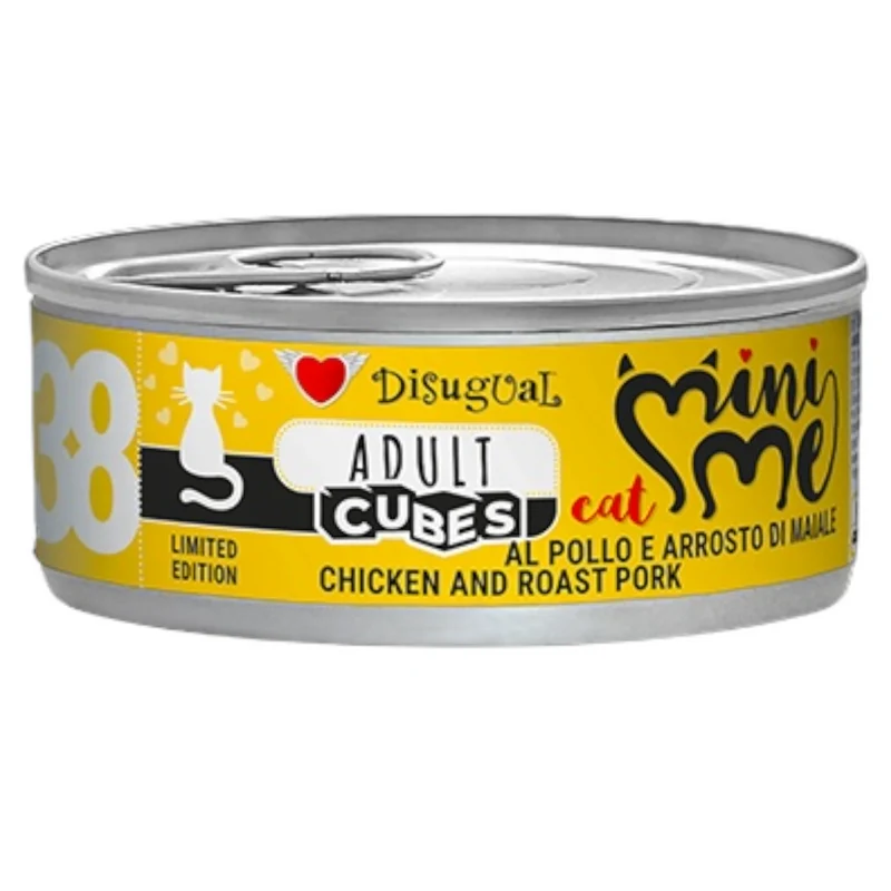 DISUGUAL Gatto Mini Me Cubes 38 Adult Pollo e Arrosto di Maiale 85gr