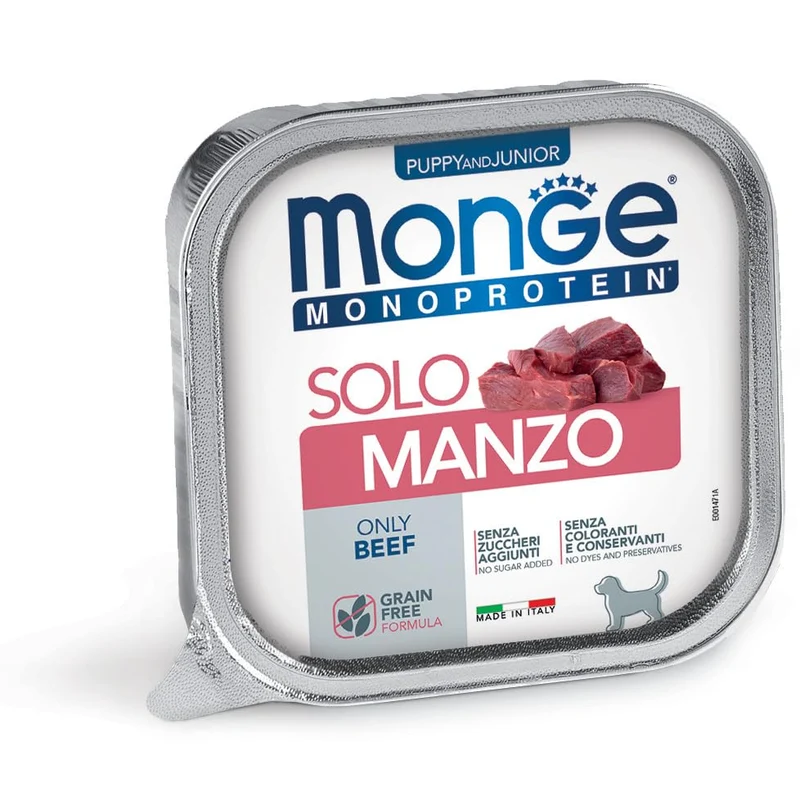 Monge Monoprotein Puppy & Junior Paté Solo Manzo Cane 400g