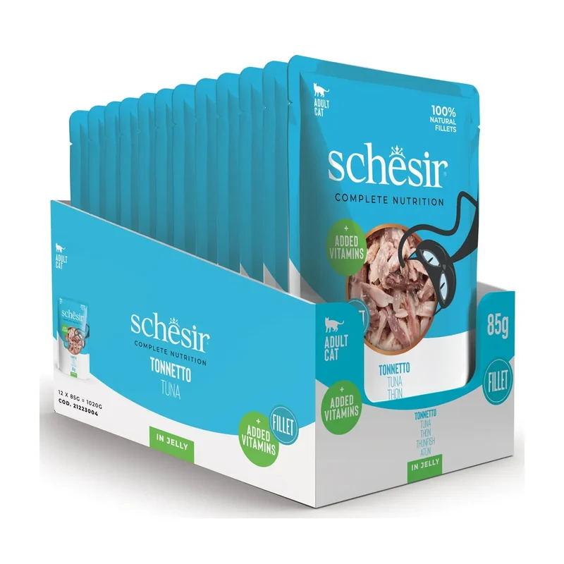 12x85g Schesir Gatto Complete Nutrition Tonnetto in Jelly