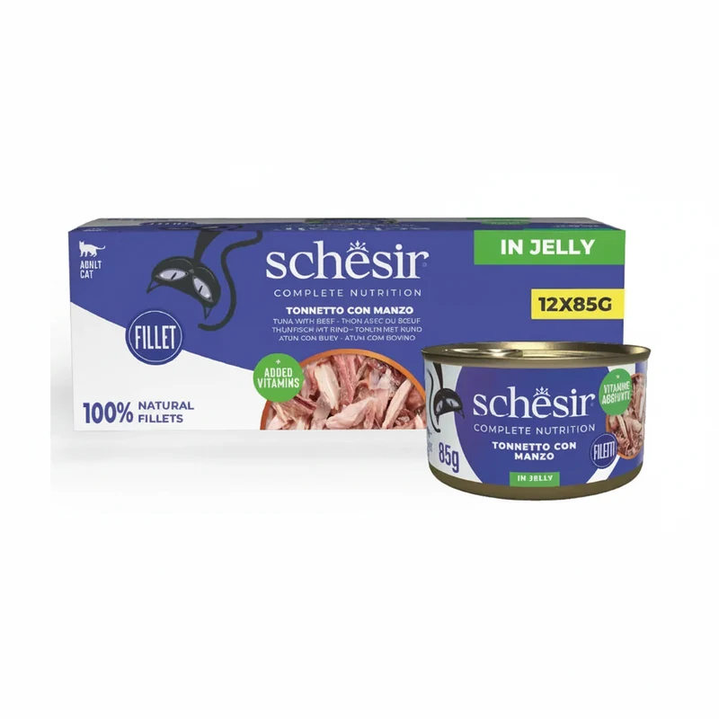 12x85g Schesir Complete Nutrition Tonnetto e Manzo con Riso in Brodo