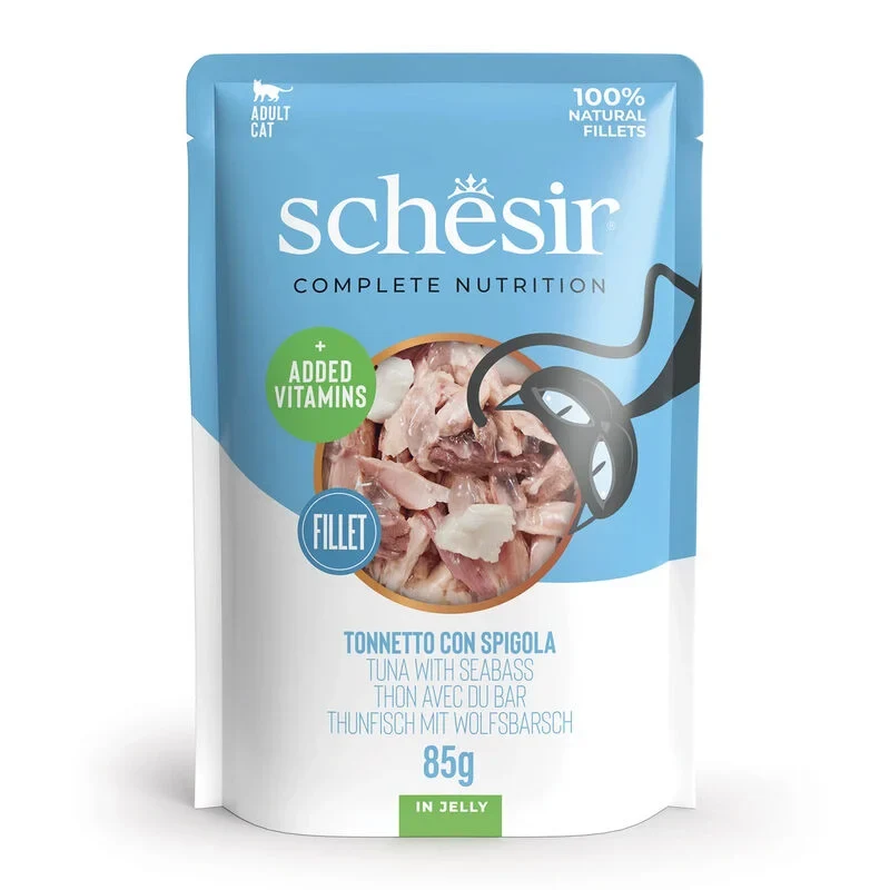12x85g Schesir Complete Nutrition Tonnetto con Spigola in Gelatina