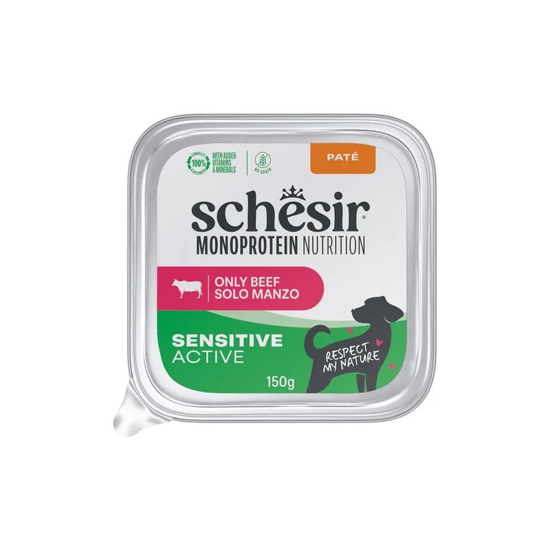 Schesir Monoprotein Nutrition Active Manzo Paté Cane Adulto 150g