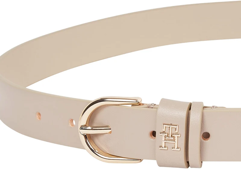 Tommy Hilfiger Donna Cintura Essential Effortless 2,5 cm Cintura in Pelle, Beige (Sandalwood), 100 cm