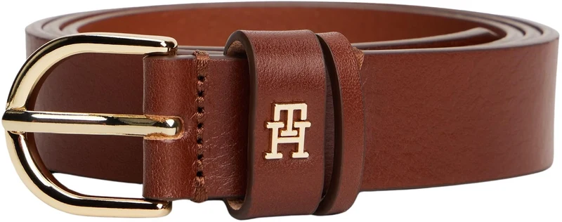 Tommy Hilfiger Donna Cintura Essential Effortless 2,5 cm Cintura in Pelle, Marrone (Winter Cognac), 95 cm