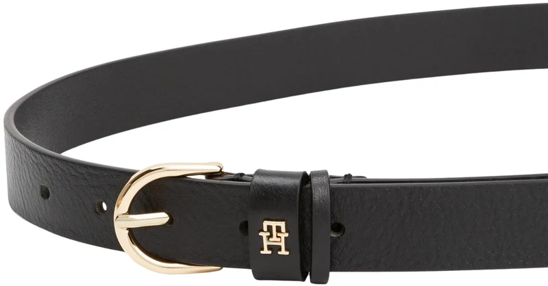 Tommy Hilfiger Donna Cintura Essential Effortless 2,5 cm Cintura in Pelle, Nero (Black), 100 cm