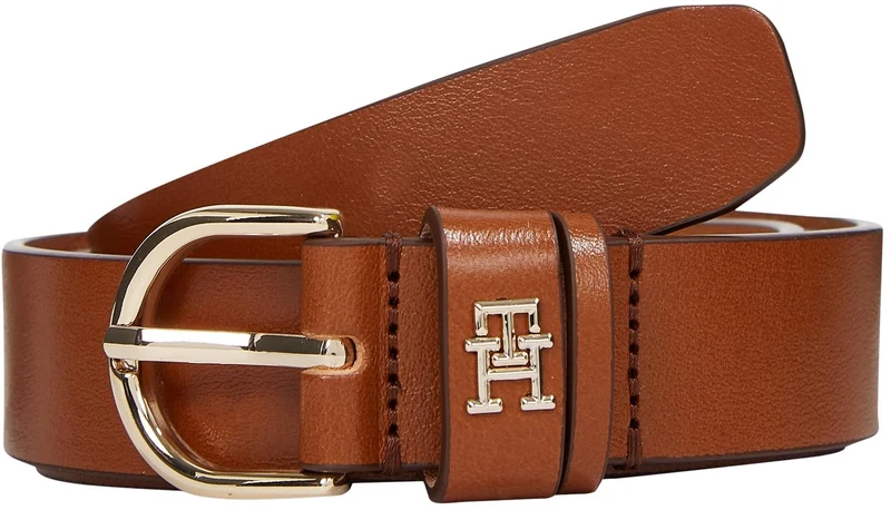 Tommy Hilfiger Donna Cintura Essential Effortless 2,5 cm Cintura in Pelle, Marrone (Cognac), 75 cm