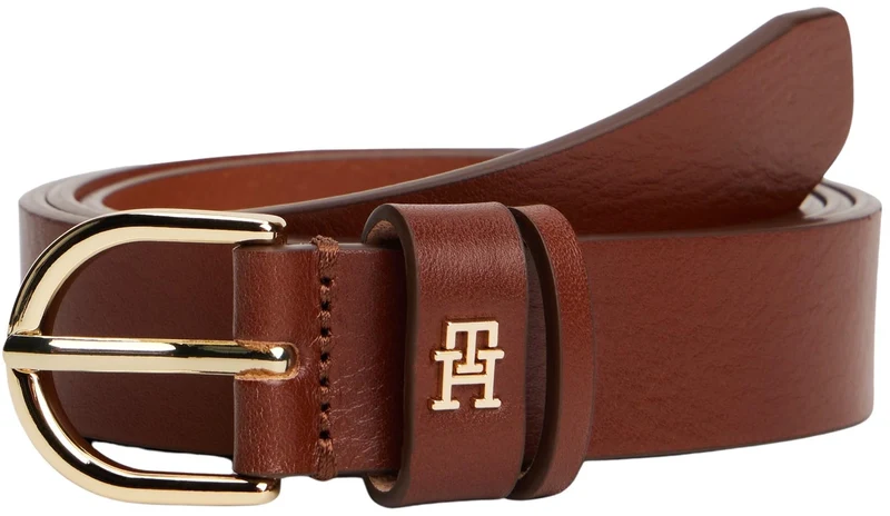 Tommy Hilfiger Donna Cintura Essential Effortless 2,5 cm Cintura in Pelle, Marrone (Winter Cognac), 70 cm