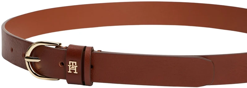 Tommy Hilfiger Donna Cintura Essential Effortless 2,5 cm Cintura in Pelle, Marrone (Winter Cognac), 70 cm