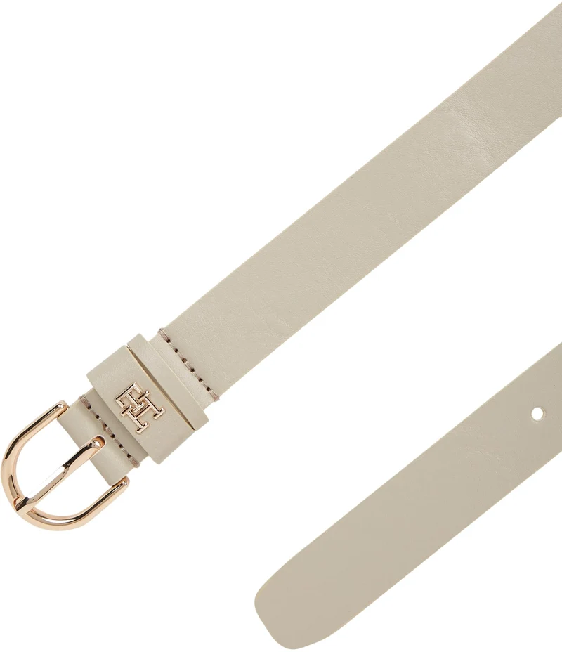 Tommy Hilfiger Donna Cintura Essential Effortless 2,5 cm Cintura in Pelle, Beige (Sugarcane), 95 cm