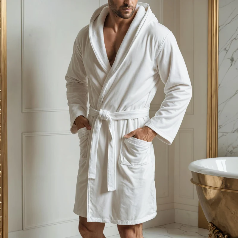 PETTI Artigiani Italiani Accappatoio Microfibra, Bianco, S Unisex-Adulto