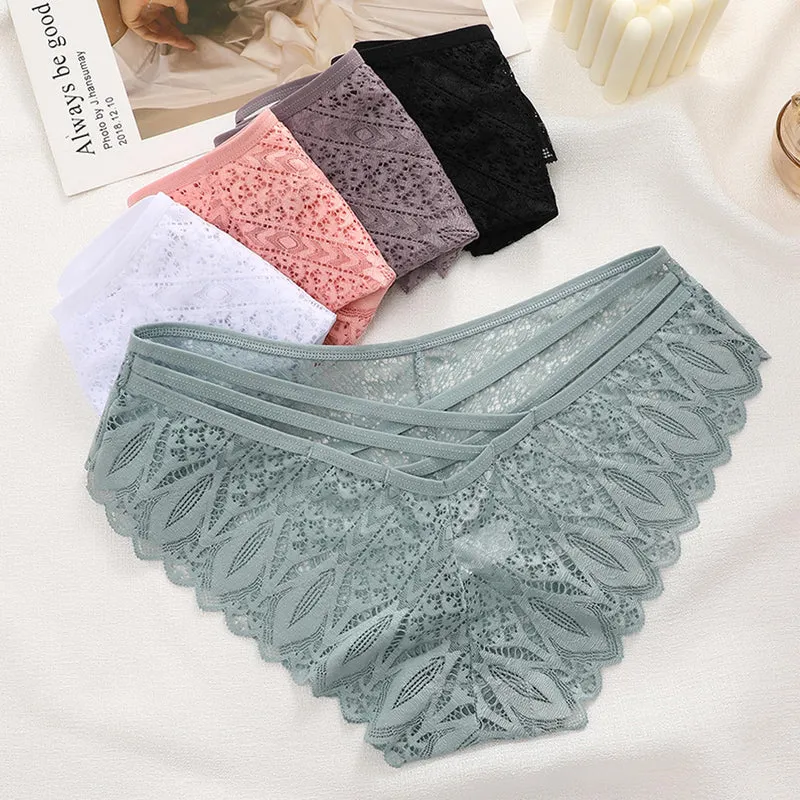 ALL OF ME Mutande Donna Brasiliano Slip Donna Pizzo Sexy Culotte Donna Lace Intimo Seducente Set Trasparente Vita Bassa Underwear Pacco da 6,M