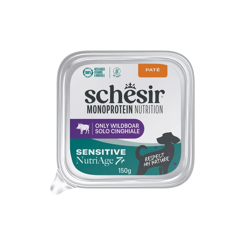 10x150g Schesir Monoprotein Nutrition Nutriage 7+ Cinghiale