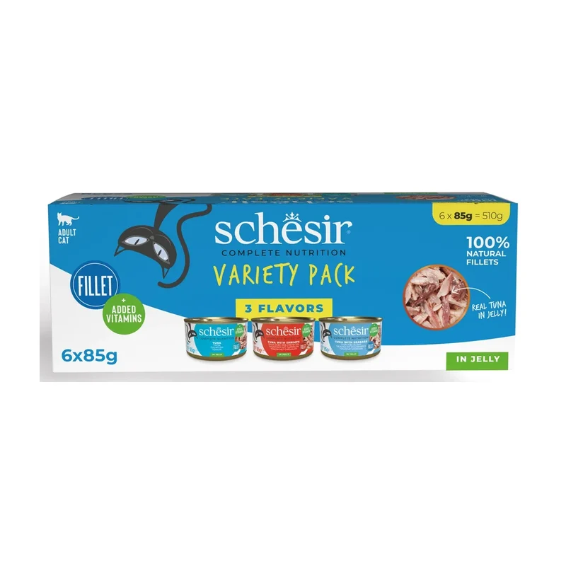 6x85g Schesir Cat in Jelly Mix Pesce e Carne - Umido Gatto