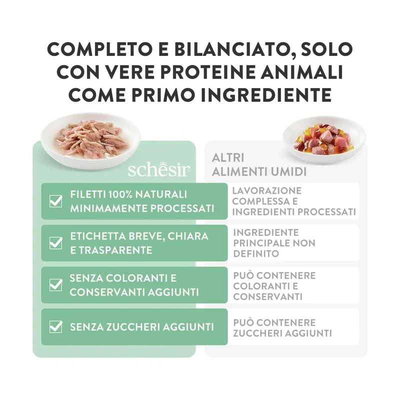 6x85g Schesir Cat in Jelly Mix Pesce e Carne - Umido Gatto