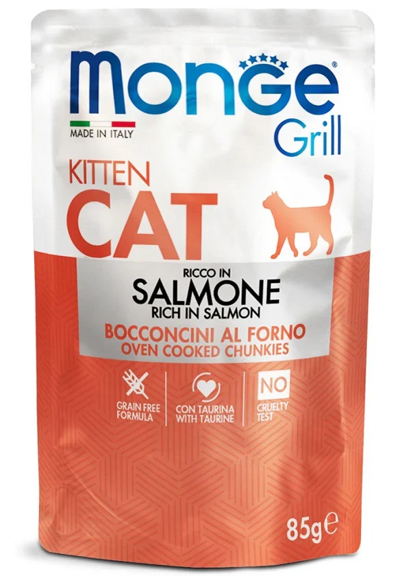 28x85g Monge Grill Kitten Bocconcini in Jelly Ricco in Salmone 85 g