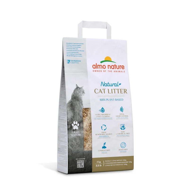 Almo Nature Natural Cat Litter Grain Texture Gatto 4kg