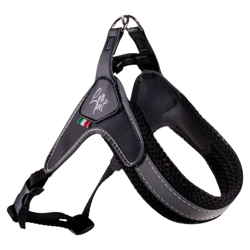 LEOPET Pettorina PVC Mesh Regolabile Nero